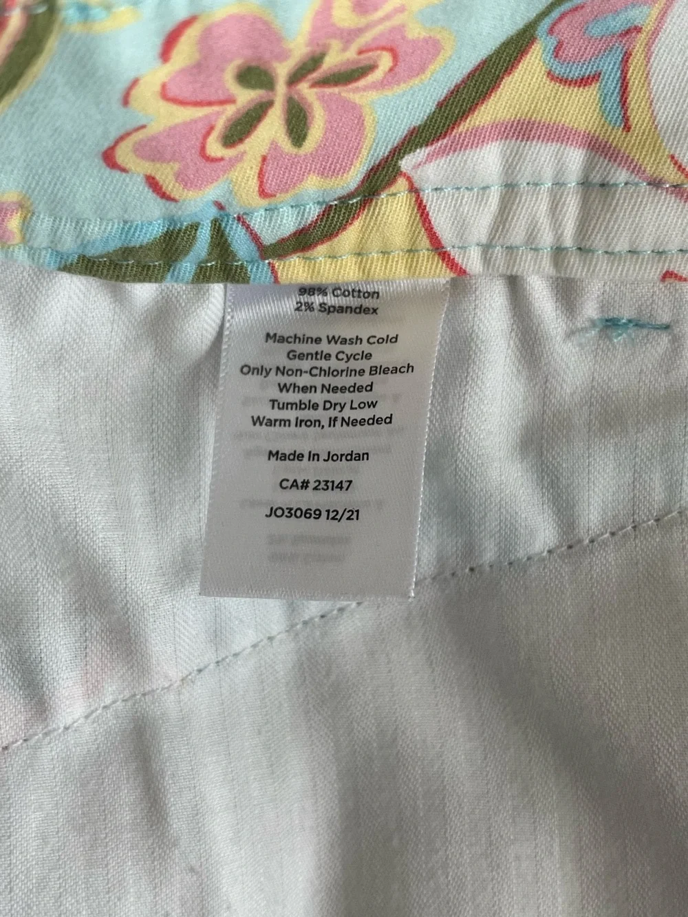 TALBOTS Perfect Shorts Hibiscus Floral Chino 10.5” Tropical Preppy  Women’s 8